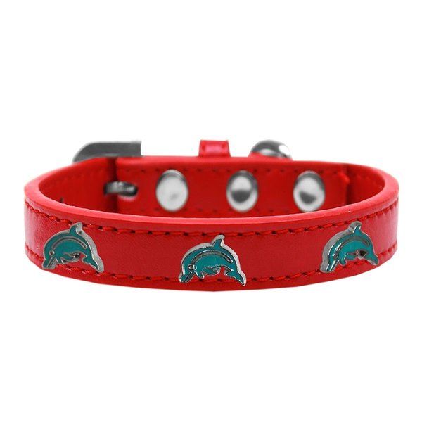 Mirage Pet Products Dolphin Widget Dog CollarRed Size 10 631-33 RD10